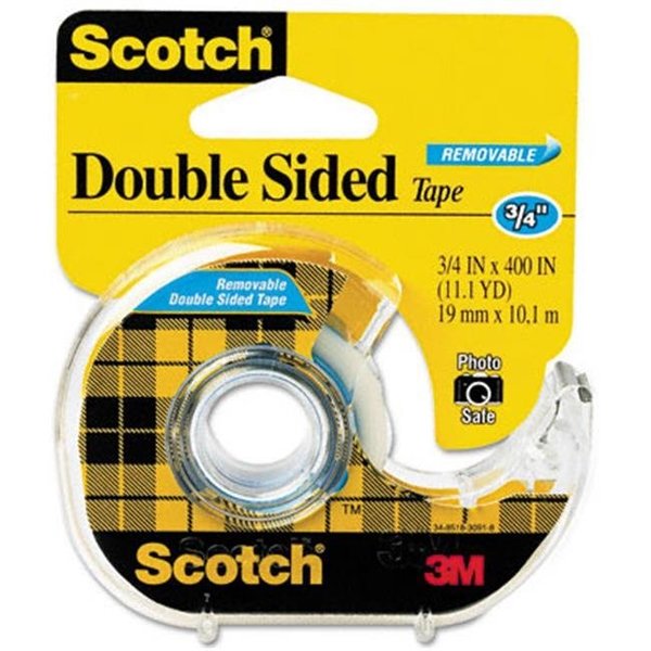 3M 3M 667 667 Double-Sided Removable Office Tape & Dispenser  3/4   x 11 Yards 667